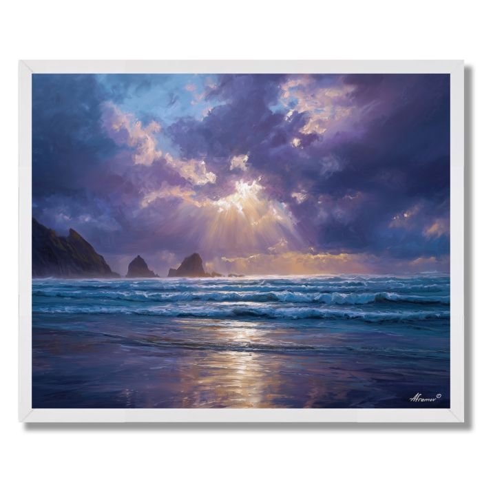 PIHA BEACH STORMLIGHT - FRAMED