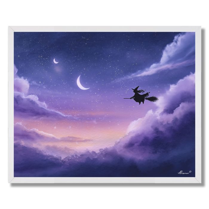 MOONLIT WITCHS FLIGHT - FRAMED