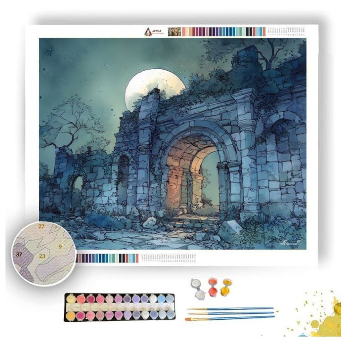 MOONLIT RUINS - Paint by Numbers Full Kit