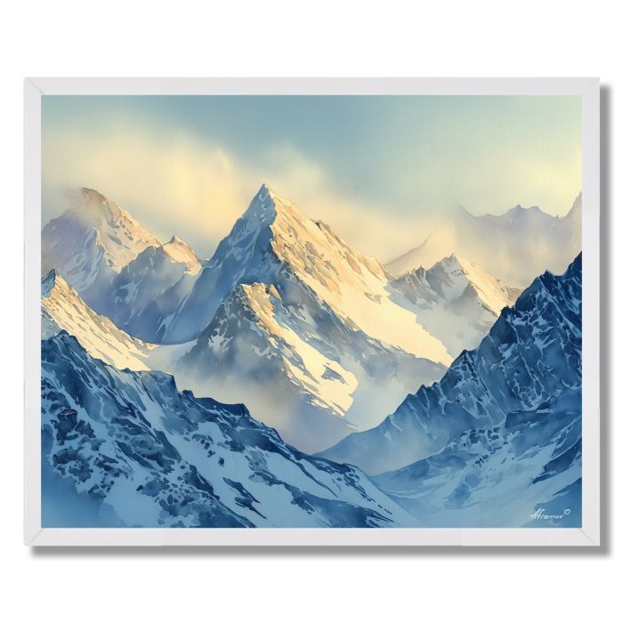 SNOWY MOUNTAIN MORNING - FRAMED