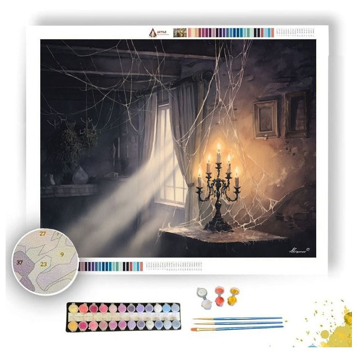 CANDLELIGHT AND COBWEBS - Paint by Numbers Full Kit