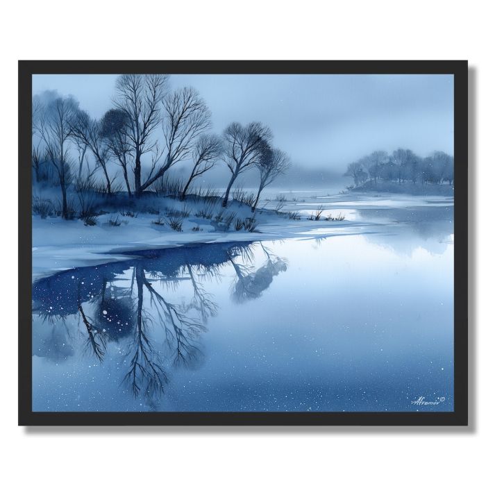 ICY LAKE REFLECTION - FRAMED