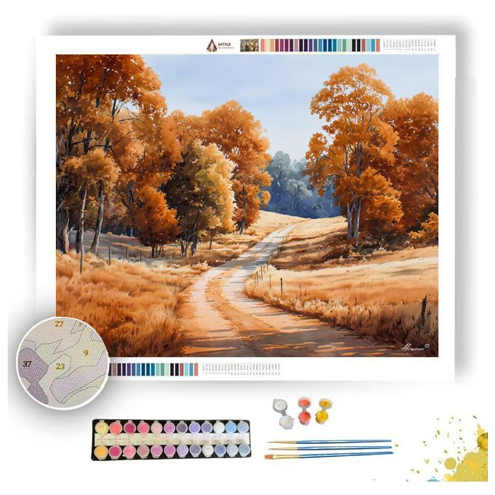 COUNTRY ROAD AUTUMN - Paint by Numbers Full Kit