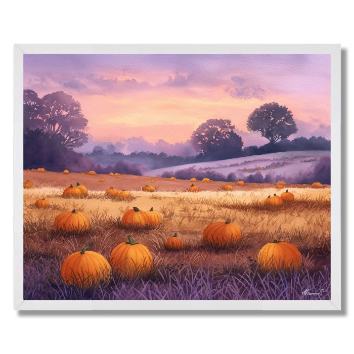 PUMPKIN FIELDS AT DUSK - FRAMED