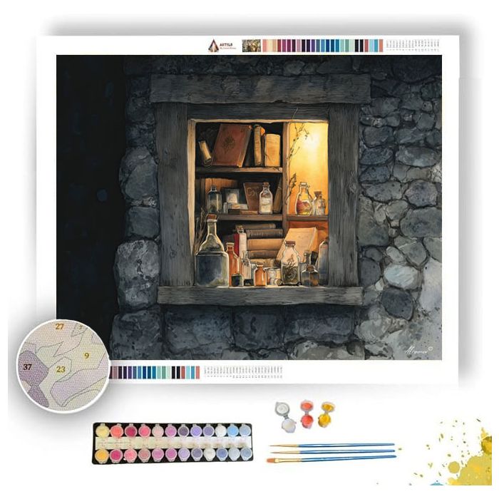 WITCHS COTTAGE WINDOW - Paint by Numbers Full Kit