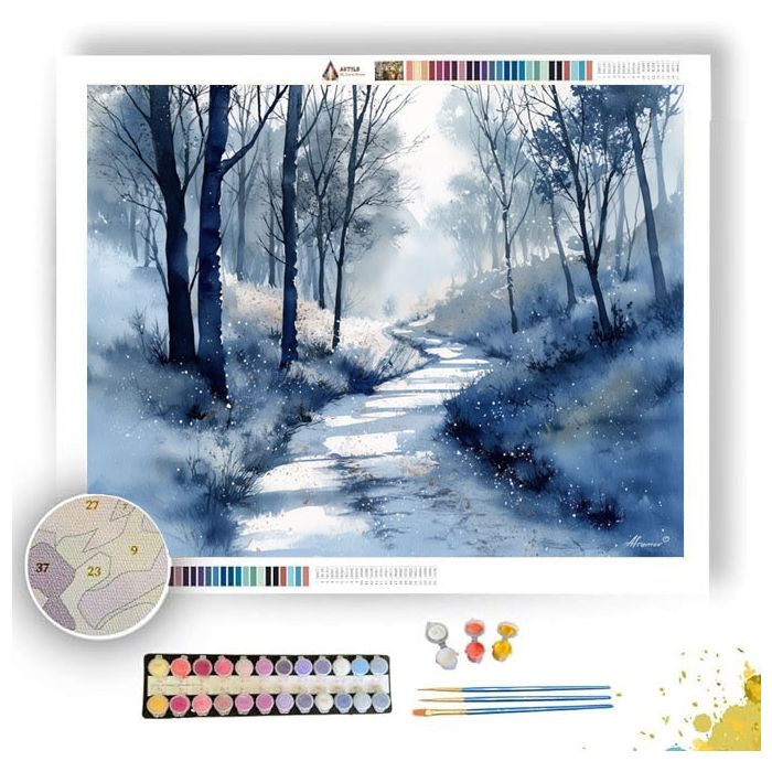 FROSTED FOREST PATH - Paint by Numbers Full Kit