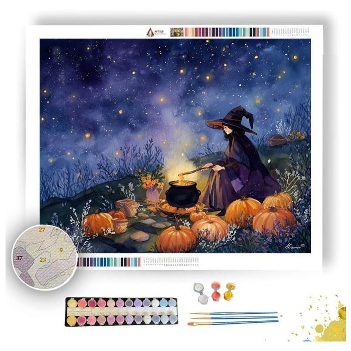 AUTUMN MIDNIGHT SPELL - Paint by Numbers Full Kit
