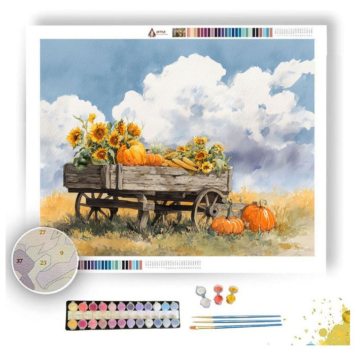 RUSTIC PUMPKIN CART - Paint by Numbers Full Kit