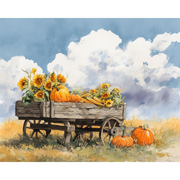 RUSTIC PUMPKIN CART