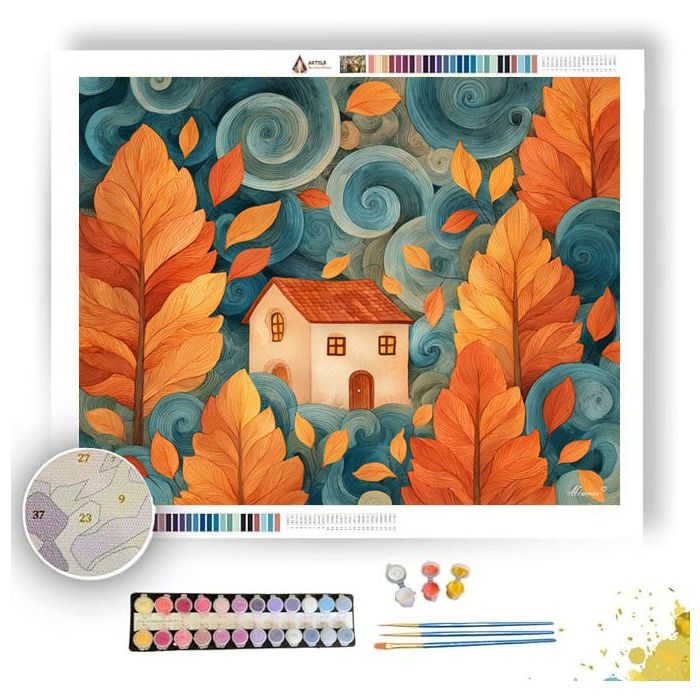 AUTUMN COTTAGE DREAM - Paint by Numbers Full Kit