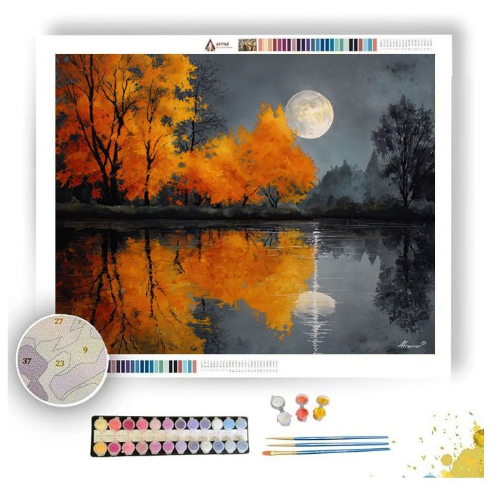 AUTUMN MOON GLOW - Paint by Numbers Full Kit