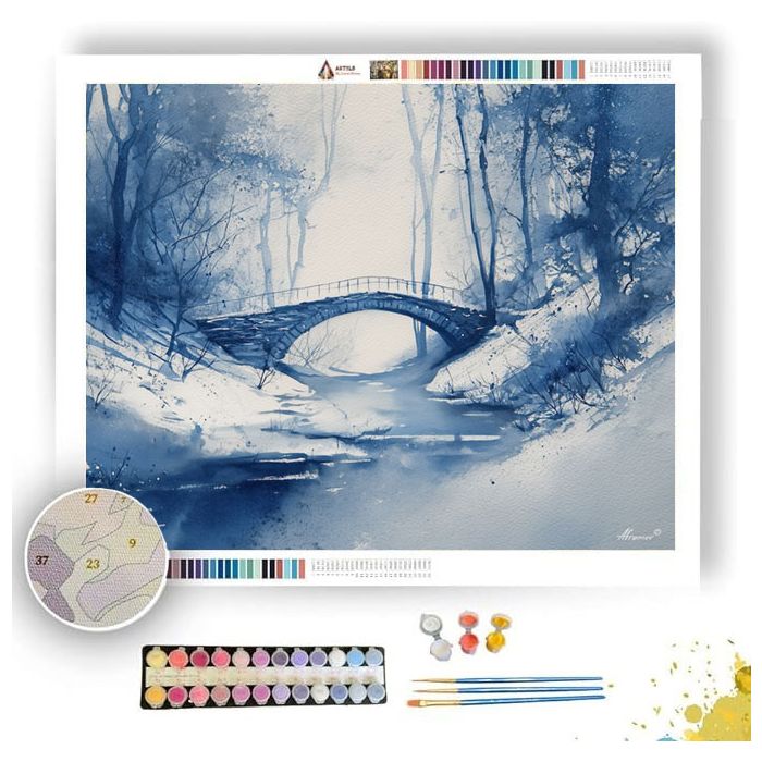 SNOWY BRIDGE CROSSING - Paint by Numbers Full Kit