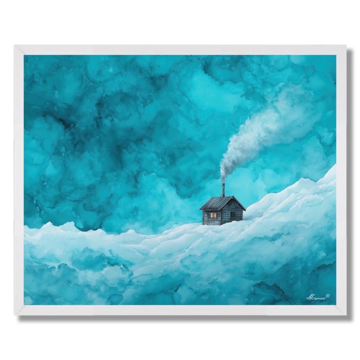 WINTER CABIN SERENITY - FRAMED