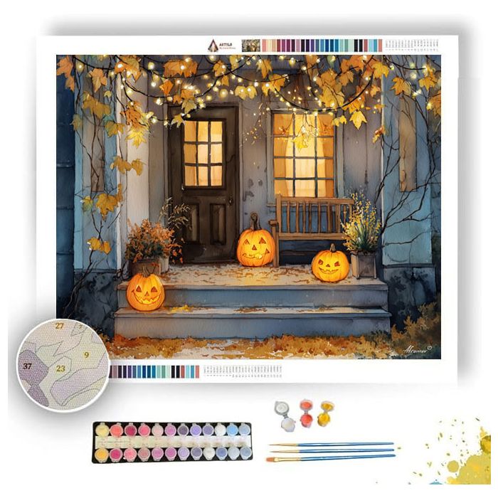 PUMPKIN PORCH LIGHTS - Paint by Numbers Full Kit