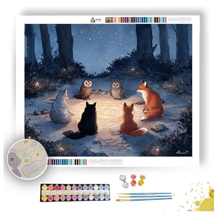 WITCHS FAMILIAR CIRCLE - Paint by Numbers Full Kit