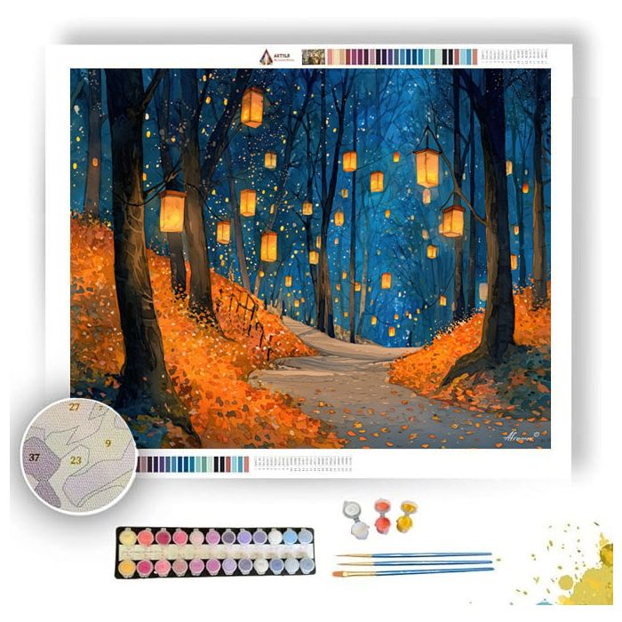 AUTUMN LANTERN PATH - Paint by Numbers Full Kit