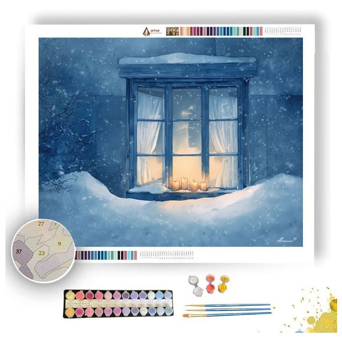 WINTER WINDOW LIGHT - Paint by Numbers Full Kit