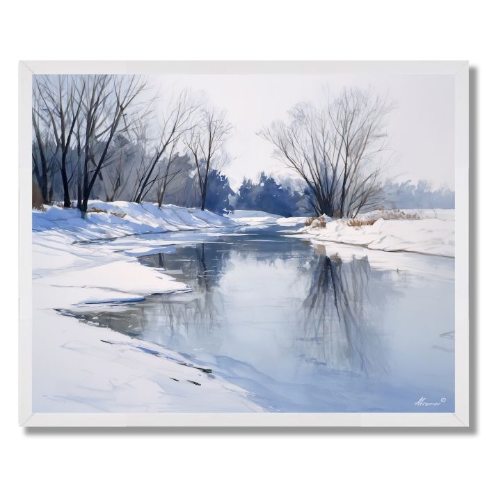 WINTER RIVER STILLNESS - FRAMED