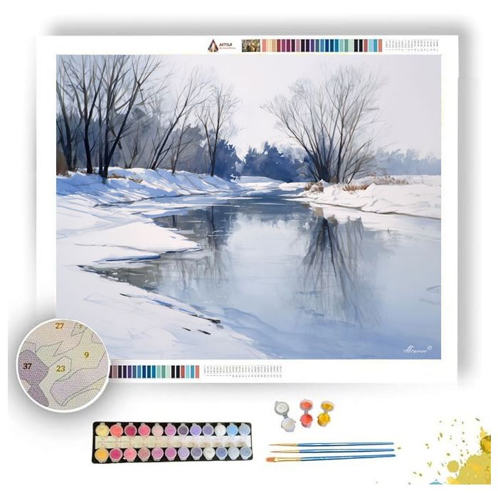 WINTER RIVER STILLNESS - Paint by Numbers Full Kit