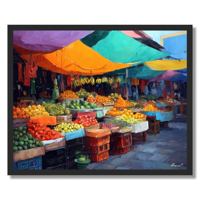 COLOMBIAN MARKET COLORS - FRAMED
