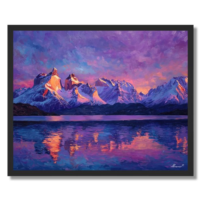 CHILEAN LAKE TWILIGHT - FRAMED