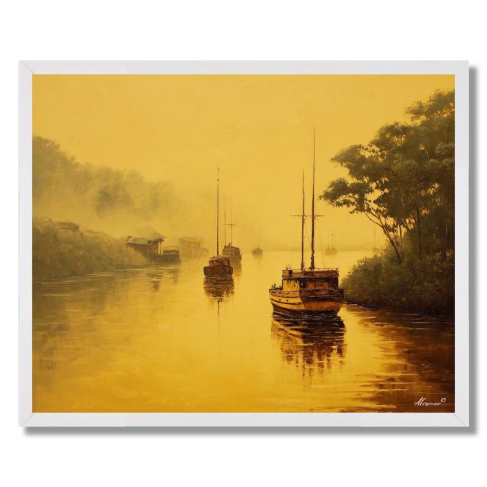 COLOMBIAN RIVER MORNING - FRAMED