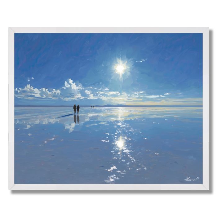 BOLIVIAN SALT SUN - FRAMED