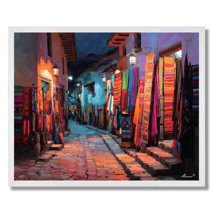 CUSCO LANTERN MARKET - FRAMED