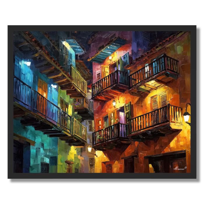 CARTAGENA MOONLIGHT STREETS - FRAMED