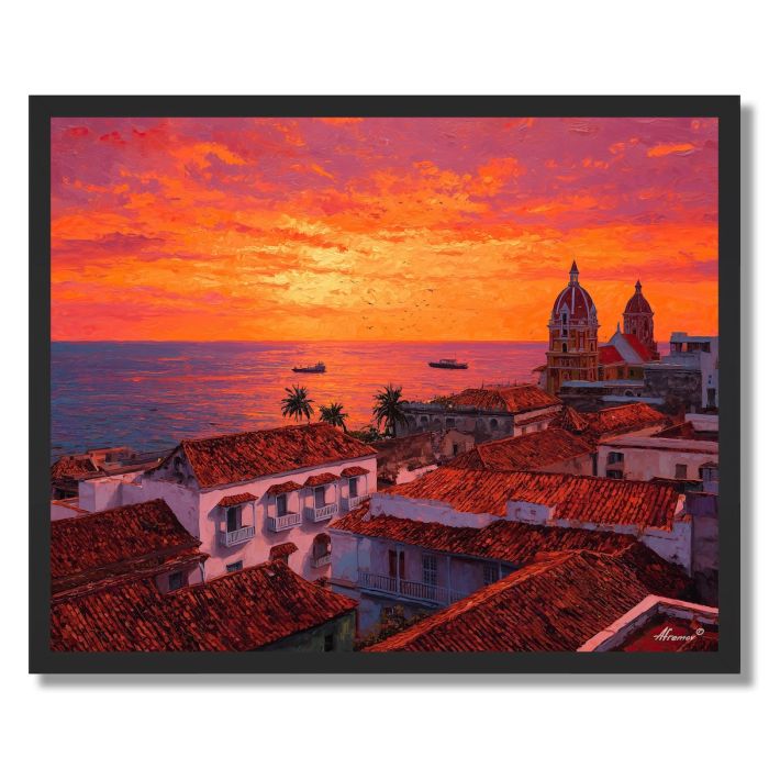 CARTAGENA SUNSET WALLS - FRAMED
