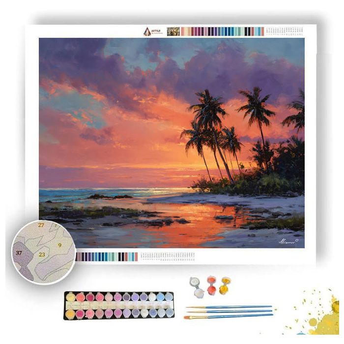 TANZANIA COAST TWILIGHT - Paint by Numbers Full Kit