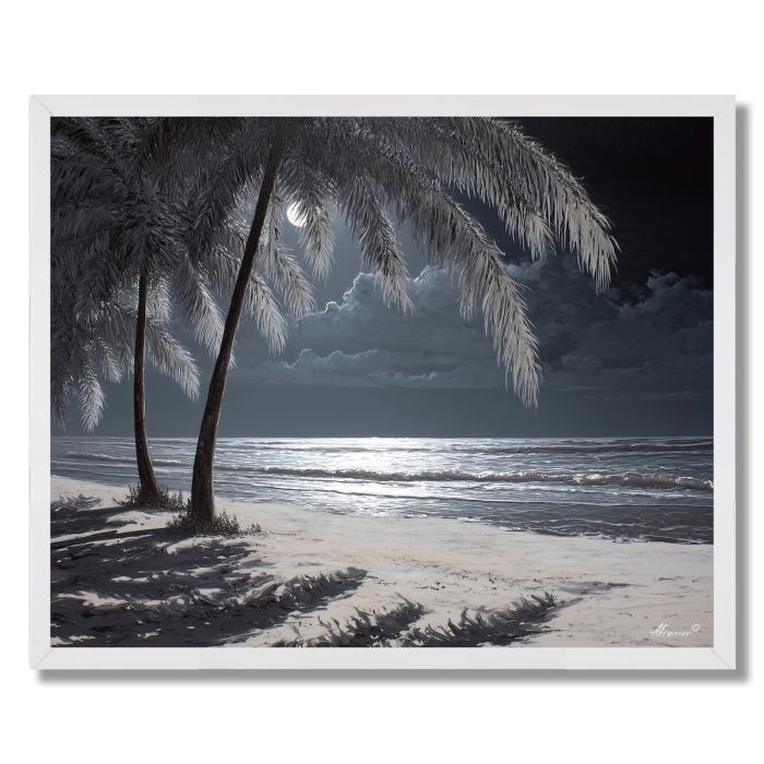 ZANZIBAR MOONLIGHT BEACH - FRAMED