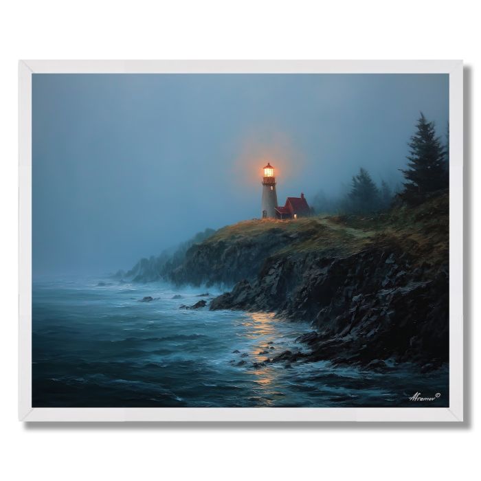 CAPE LIGHTHOUSE EVENING - FRAMED