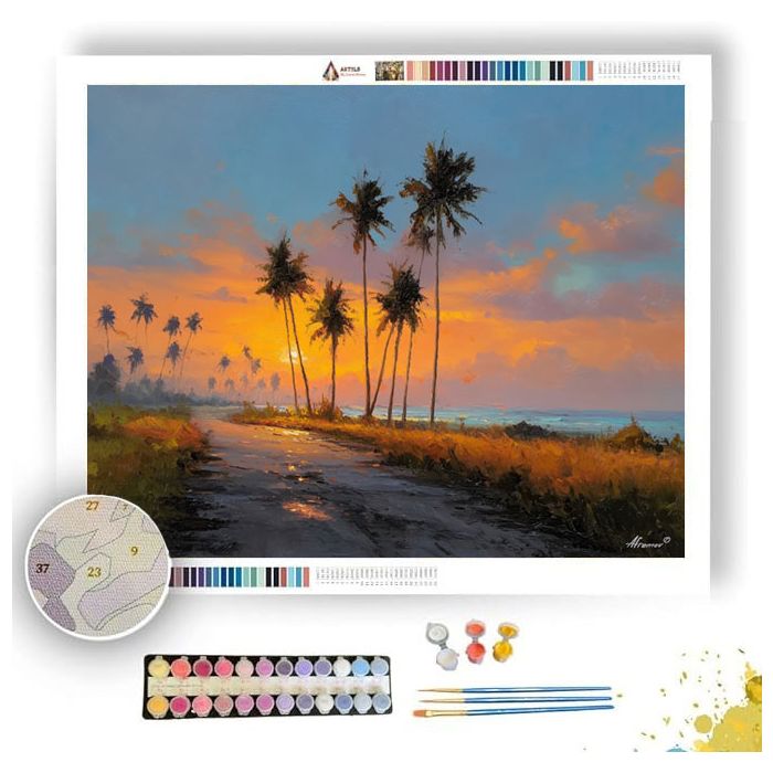 GHANA COAST ROAD - Paint by Numbers Full Kit