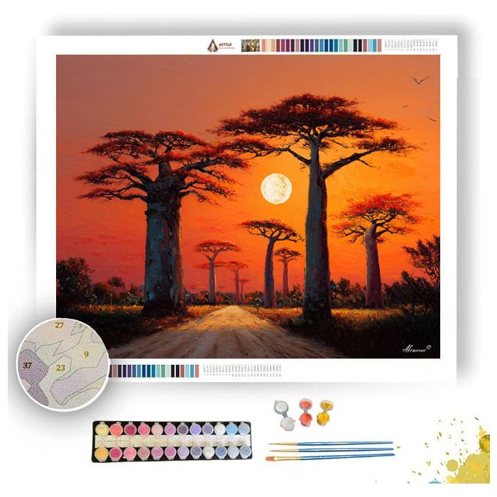 MADAGASCAR TREE SKY - Paint by Numbers Full Kit