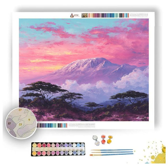 TANZANIA MOUNTAIN MORNING - Paint by Numbers Full Kit