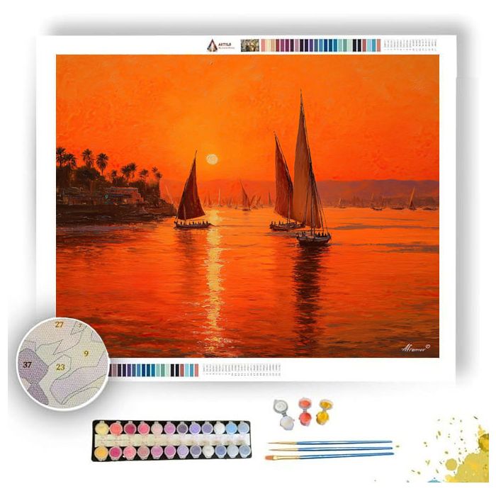 EGYPTIAN SUNSET REFLECTIONS - Paint by Numbers Full Kit