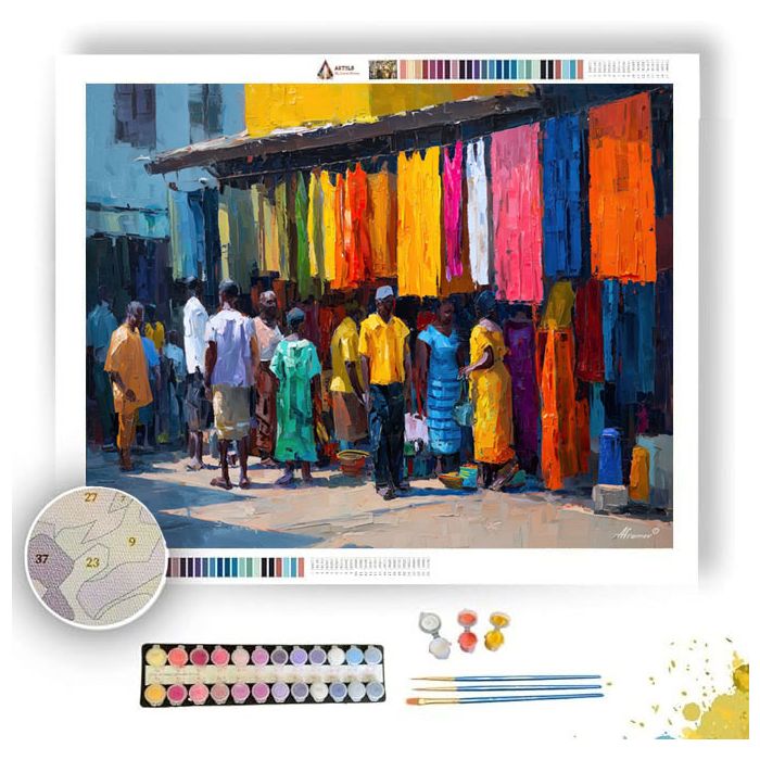NIGERIAN MARKET LIGHT - Paint by Numbers Full Kit