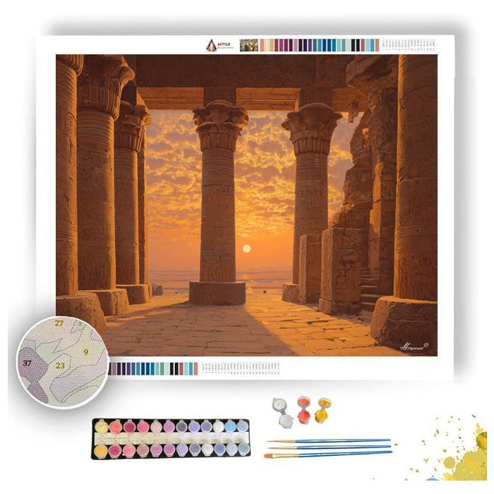 EGYPTIAN TEMPLE LIGHT - Paint by Numbers Full Kit