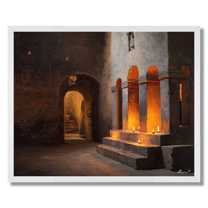 ETHIOPIAN CHURCH LIGHT - FRAMED