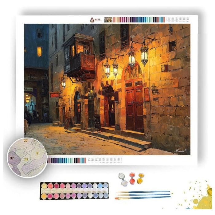 CAIRO EVENING STREET - Paint by Numbers Full Kit