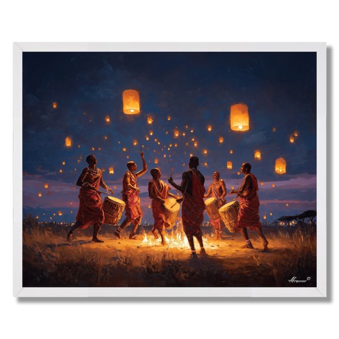 TANZANIA DRUM NIGHT - FRAMED