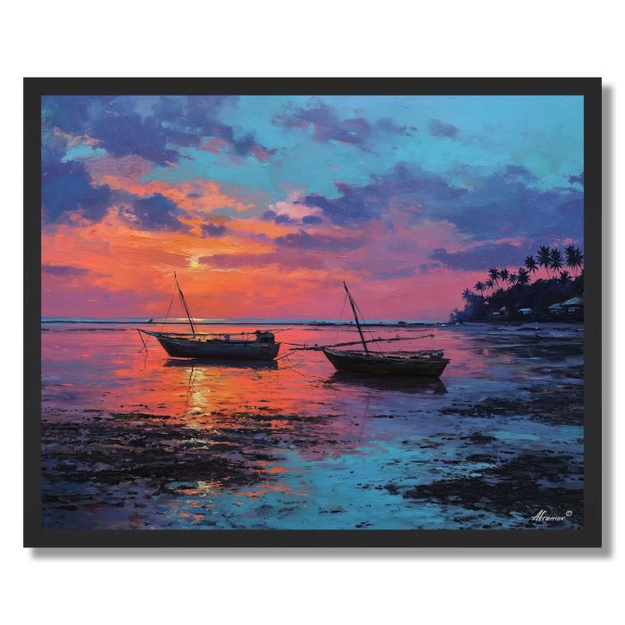ZANZIBAR SUNSET SHORE - FRAMED