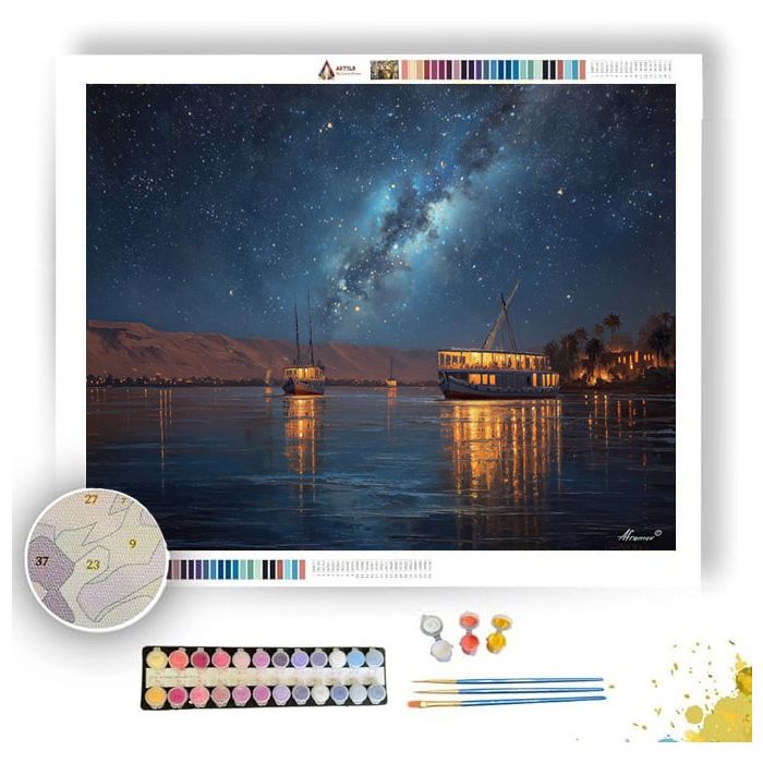 EGYPTIAN NIGHT RIVER - Paint by Numbers Full Kit