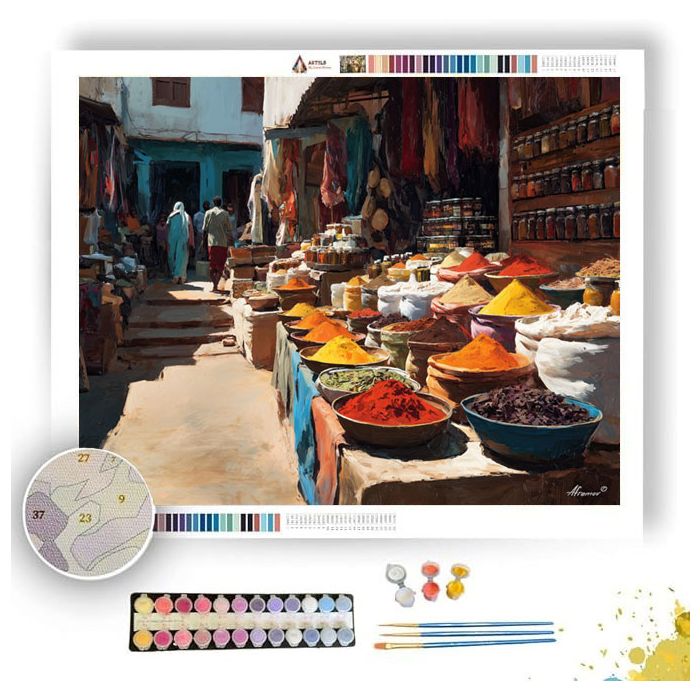 ZANZIBAR MARKET COLORS - Paint by Numbers Full Kit