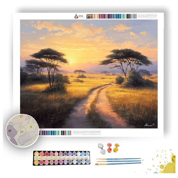 KENYAN SUNLIT TRAIL - Paint by Numbers Full Kit
