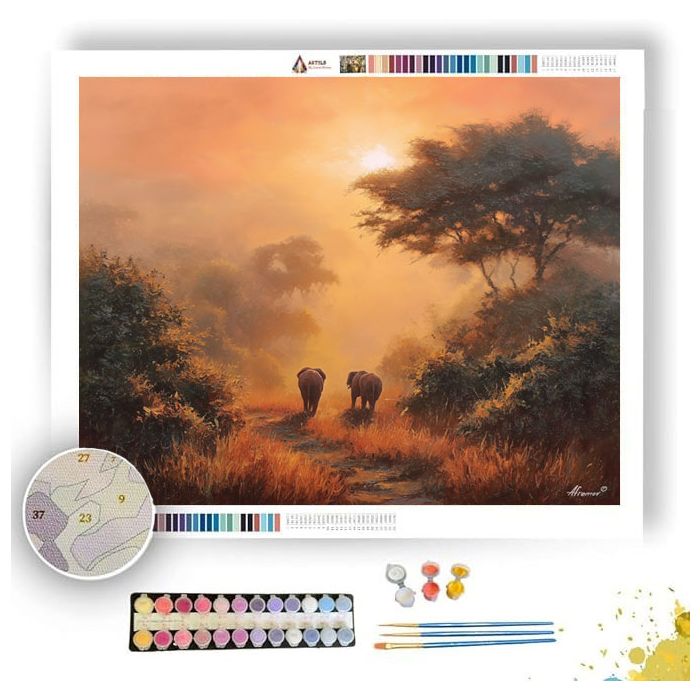 KENYAN SUN SAFARI - Paint by Numbers Full Kit