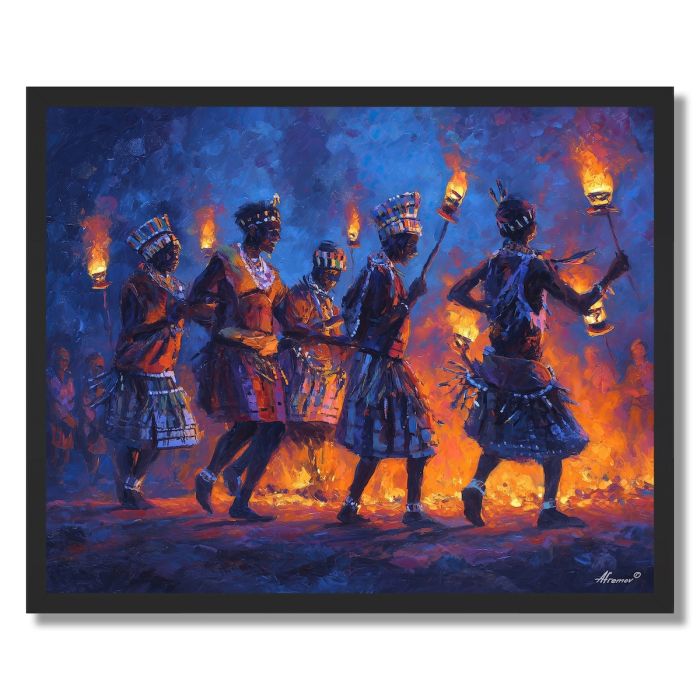 ZULU VILLAGE DANCE - FRAMED