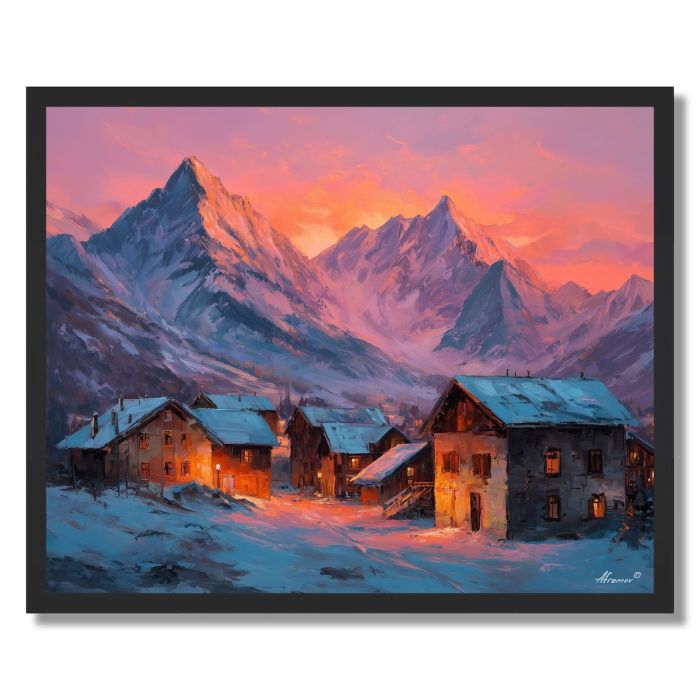 FRENCH ALP SUNSET - FRAMED