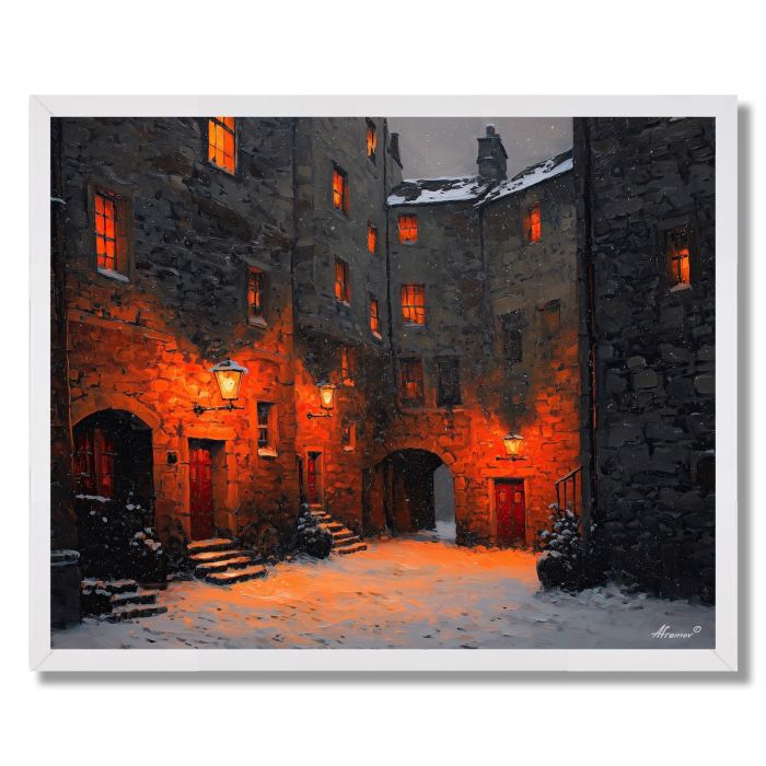 SCOTTISH WINTER FIRE - FRAMED